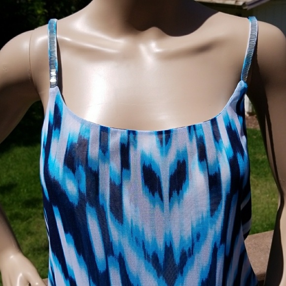 INC Blue and White Sheer Top   NWOT - Picture 3 of 8